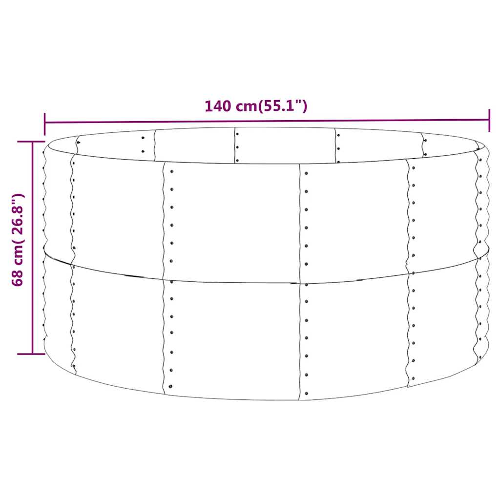 Ζαρντινιέρα Ανθρακί 140x140x68εκ Γαλβανισμένος χάλυβας