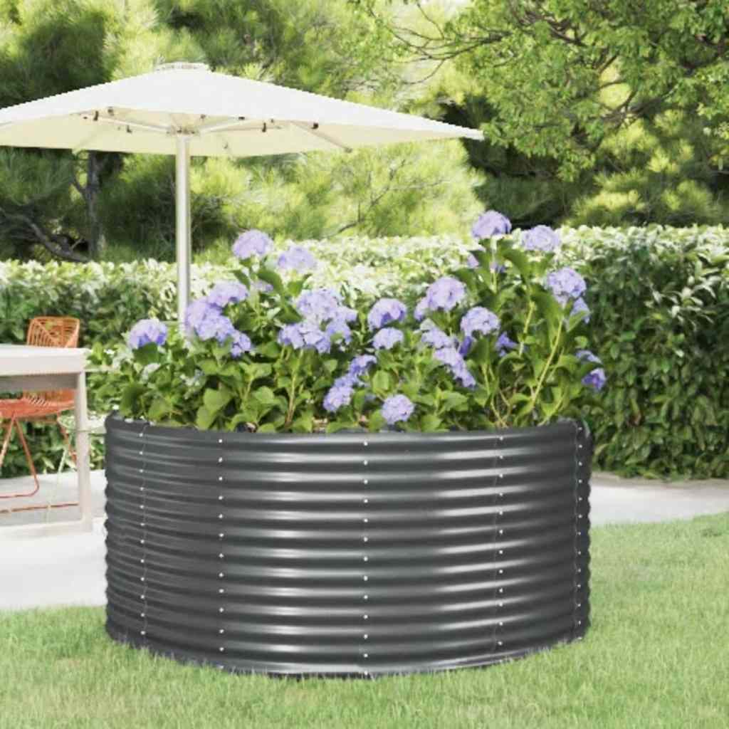 Ζαρντινιέρα Ανθρακί 140x140x68εκ Γαλβανισμένος χάλυβας
