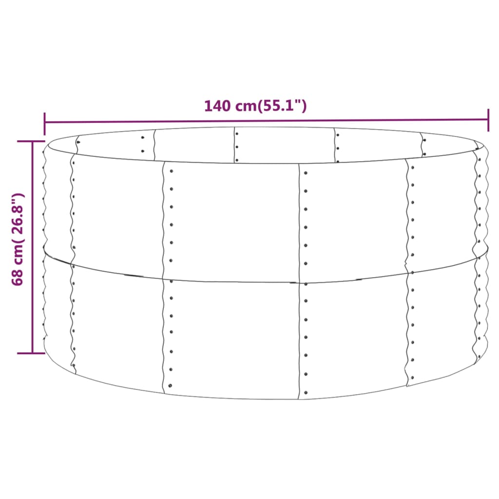 Ζαρντινιέρα Ασημί 140x140x68 εκ. Γαλβανισμένος χάλυβας