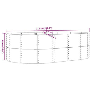 Υπερυψωμένο Ζαρντινιέρα Κήπου Ανθρακί 212 x 140 x 68 εκ. από Γαλβανισμένο Ατσάλι