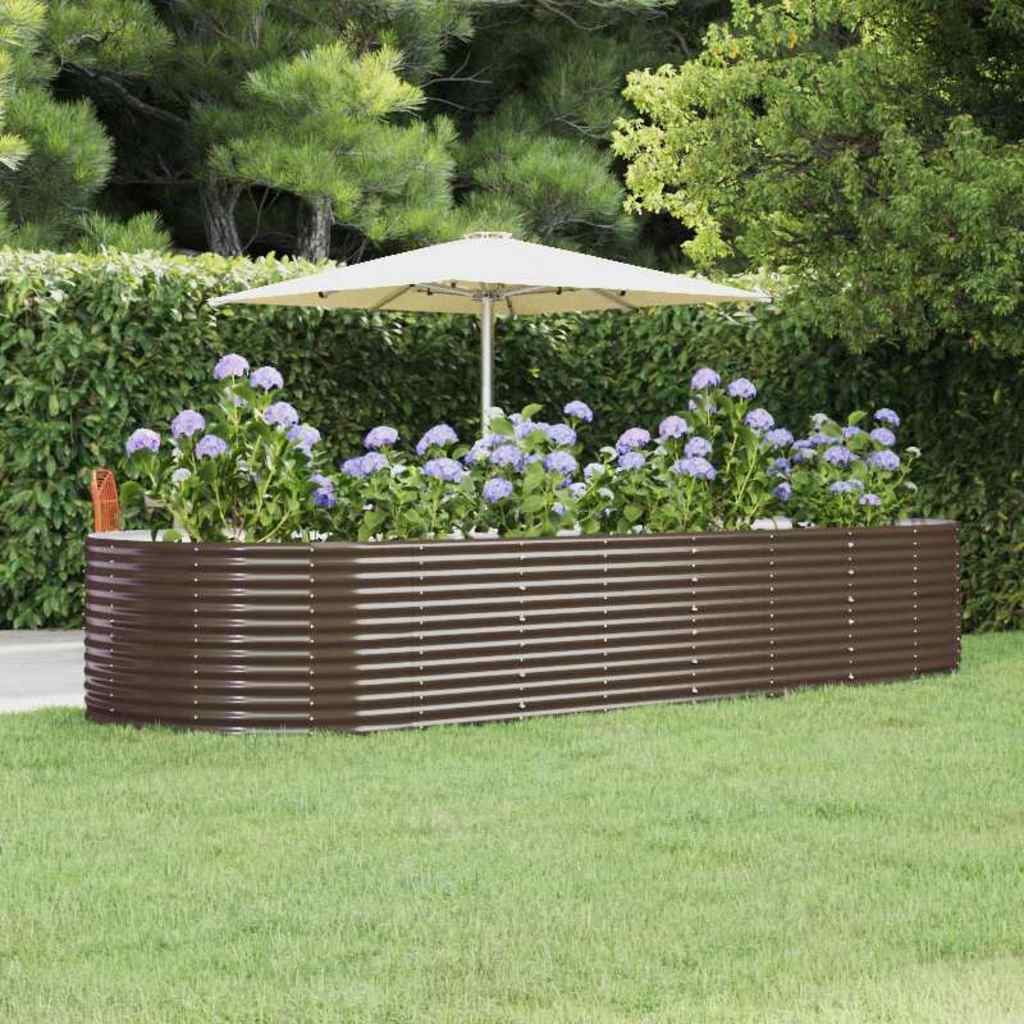 Ζαρντινιέρα Καφέ 367x140x68 εκ. Γαλβανισμένος χάλυβας