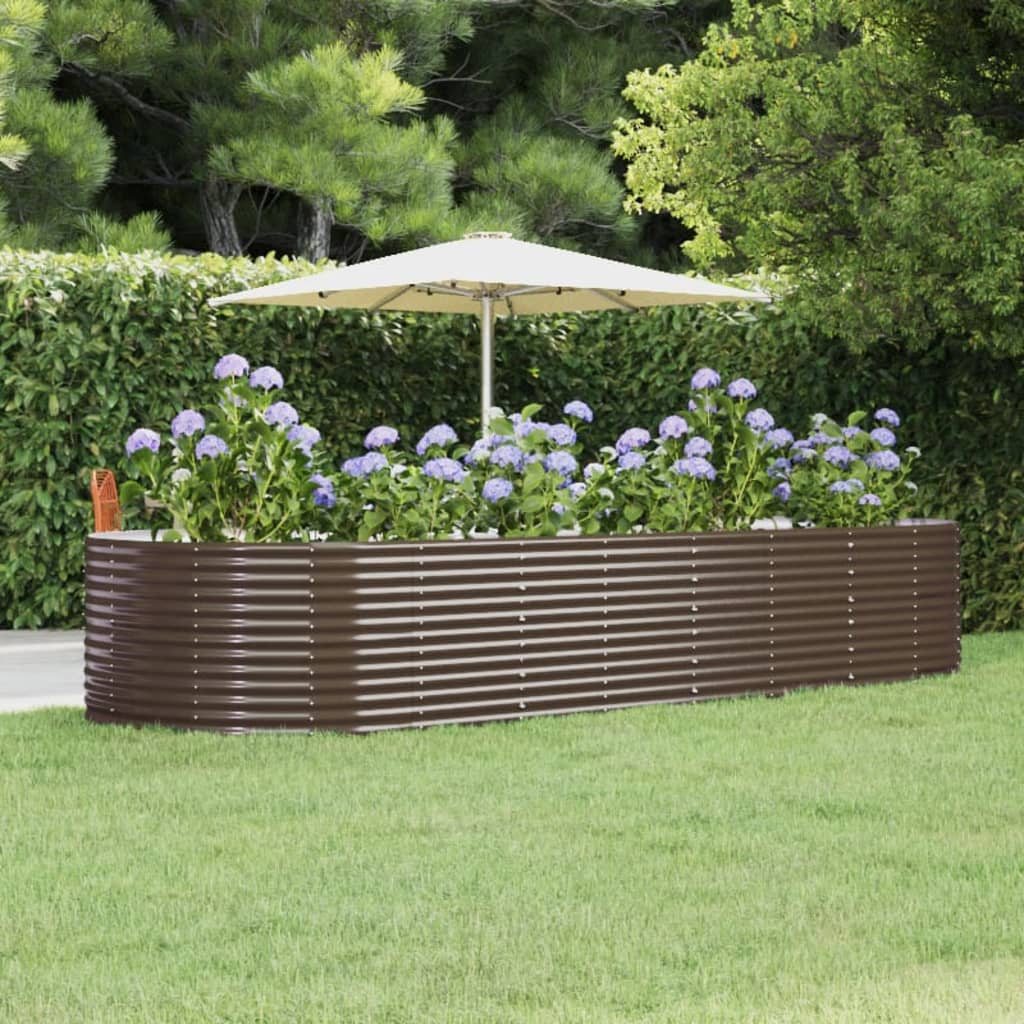 Ζαρντινιέρα Καφέ 367x140x68 εκ. Γαλβανισμένος χάλυβας