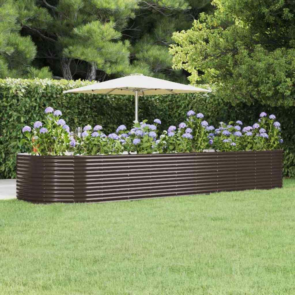 Ζαρντινιέρα Καφέ 447x140x68 εκ. Γαλβανισμένος χάλυβας - Pakobazaar