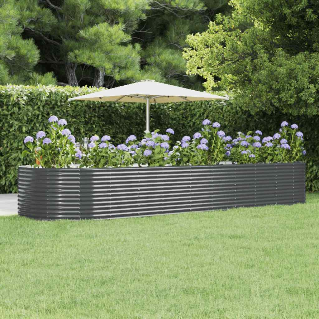 Ζαρντινιέρα Ανθρακί 447x140x68εκ Γαλβανισμένος χάλυβας - Pakobazaar