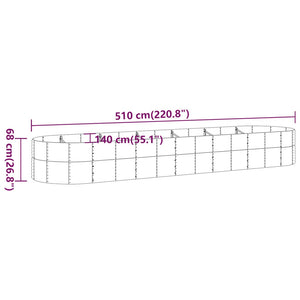 Ζαρντινιέρα Ανθρακί 510x140x68εκ Ατσάλι με Ηλεκτρ. Βαφή Πούδρας - Pakobazaar