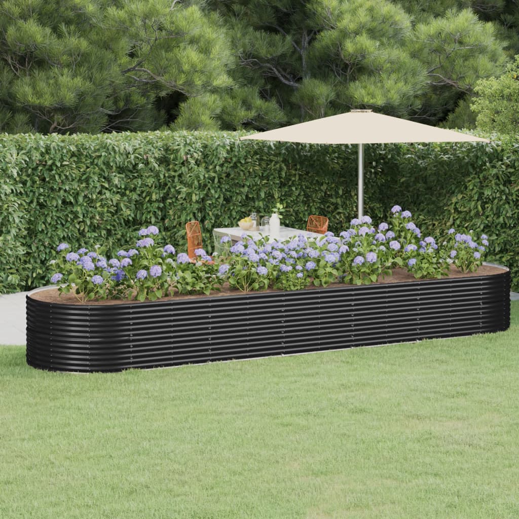 Ζαρντινιέρα Ανθρακί 510x140x68εκ Ατσάλι με Ηλεκτρ. Βαφή Πούδρας - Pakobazaar