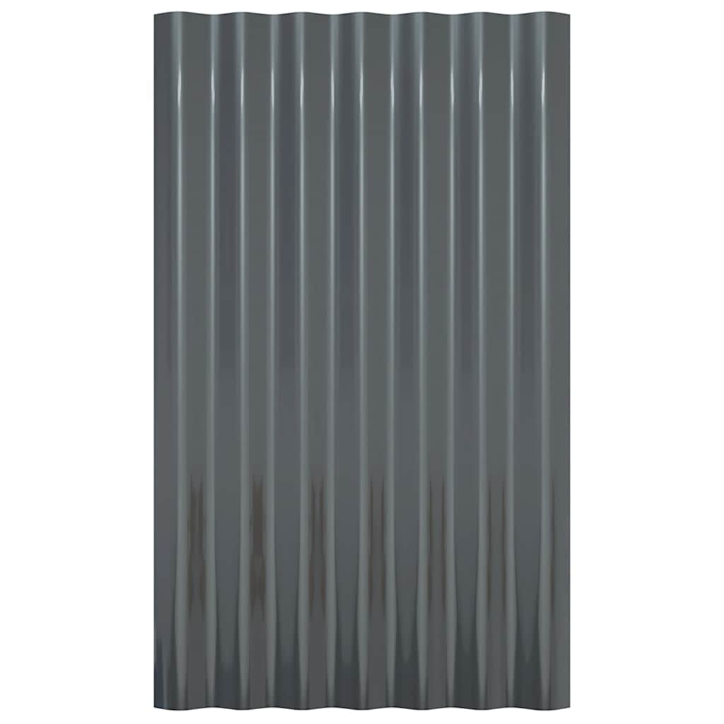 Πάνελ Οροφής 12 τεμ. Ανθρακί 60x36 εκ. Γαλβανισμένος χάλυβας