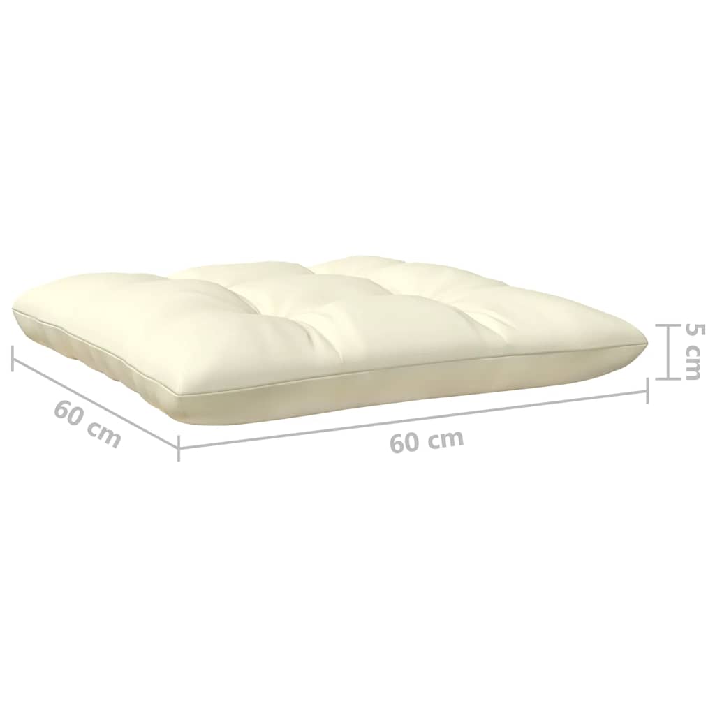 Καναπές Κήπου Διθέσιος από Μασίφ Ξύλο Πεύκου με Κρεμ Μαξιλάρια - PAKOBAZAAR