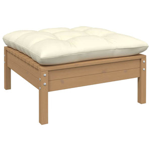 Σαλόνι Κήπου Σετ 11 Τεμαχίων Καφέ Μελί Ξύλο Πεύκου με Μαξιλάρια