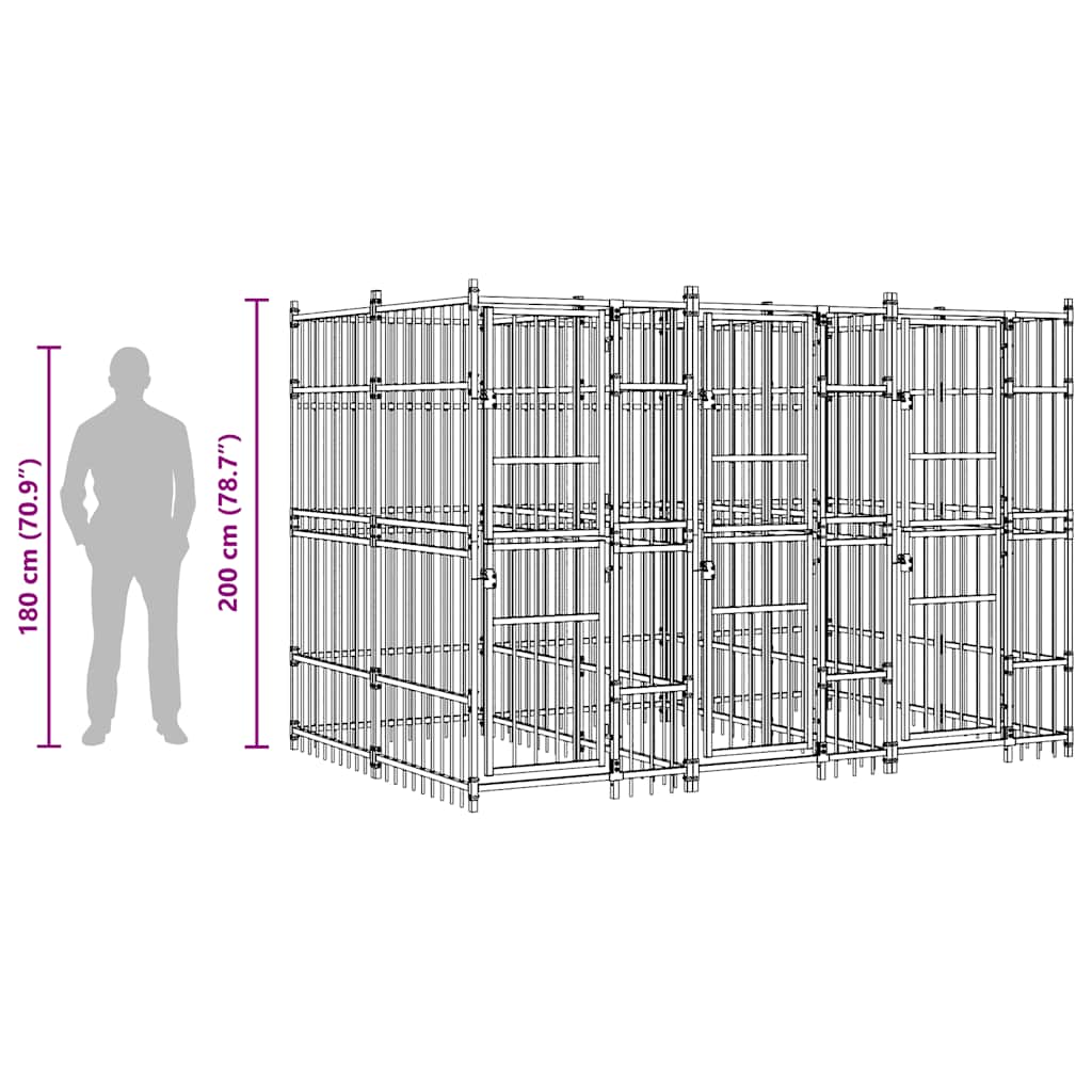 Κλουβί Σκύλου Εξωτερικού Χώρου 5,53 μ² από Ατσάλι - PAKOBAZAAR