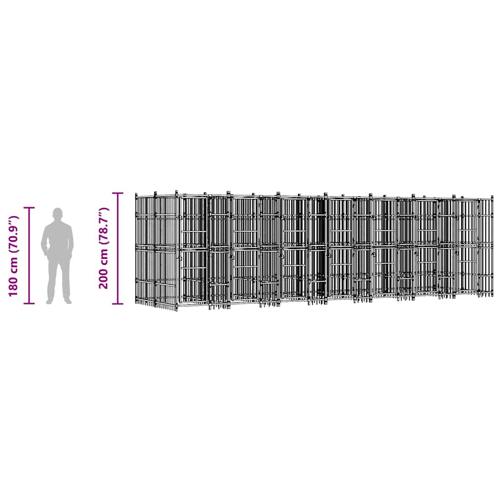 Κλουβί Σκύλου Εξωτερικού Χώρου 12,9 μ² από Ατσάλι - PAKOBAZAAR