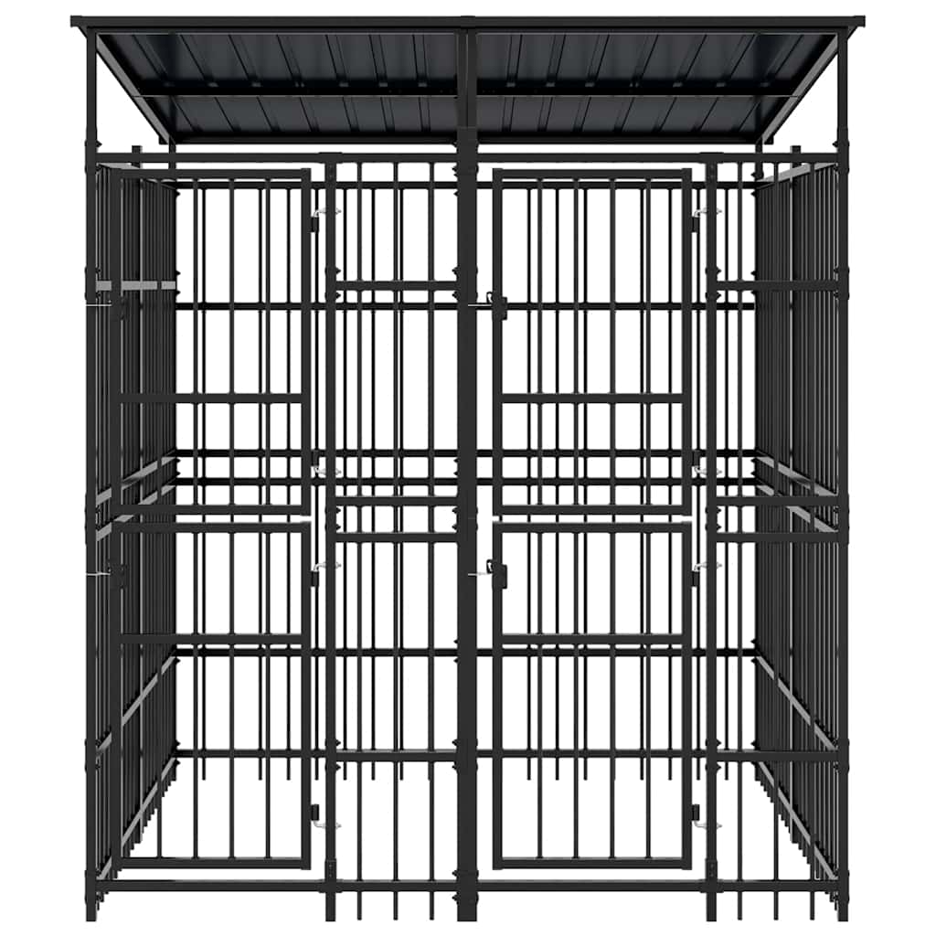 Κλουβί Σκύλου Εξωτερικού Χώρου με Οροφή 3,69 μ² από Ατσάλι - PAKOBAZAAR