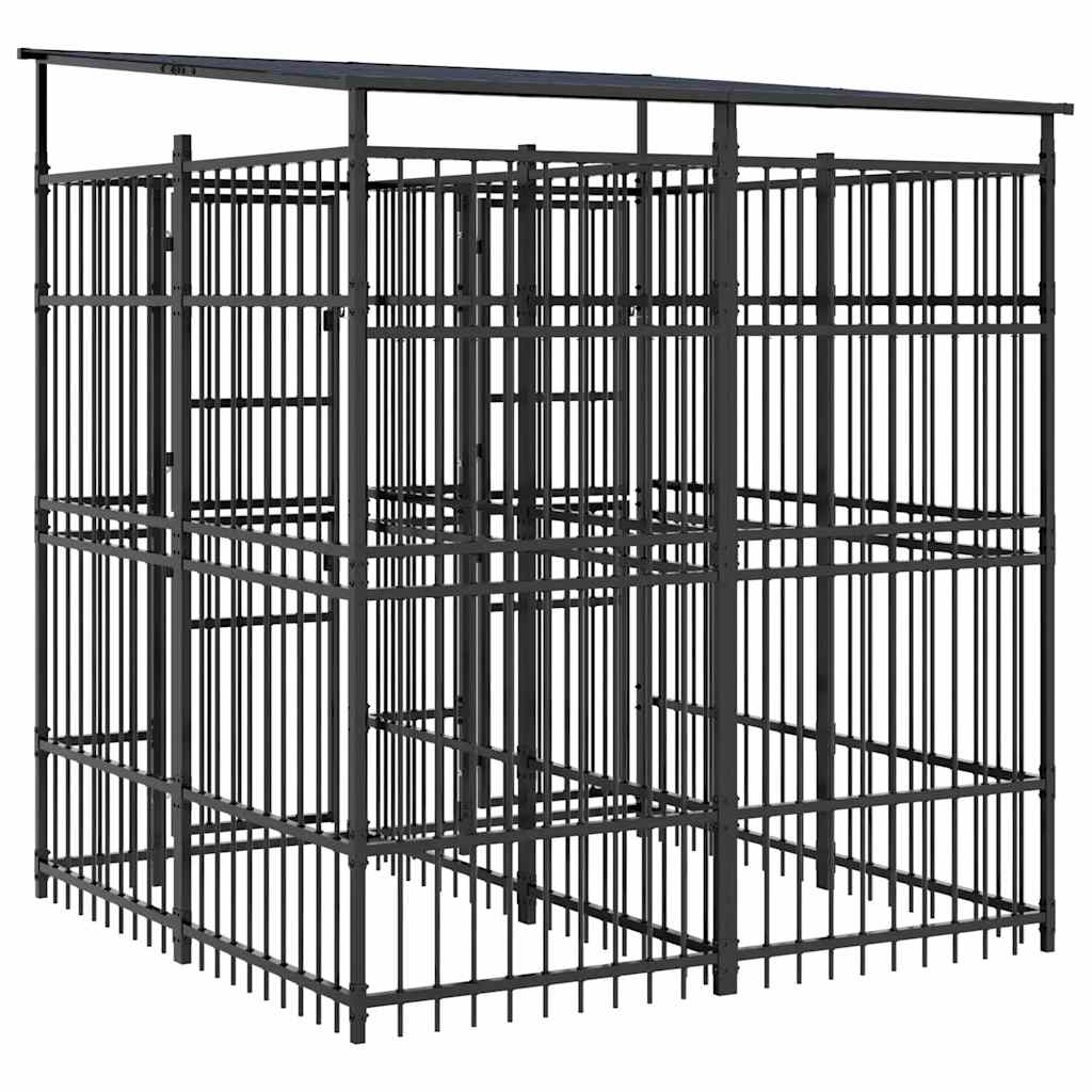 Κλουβί Σκύλου Εξωτερικού Χώρου με Οροφή 3,69 μ² από Ατσάλι - PAKOBAZAAR