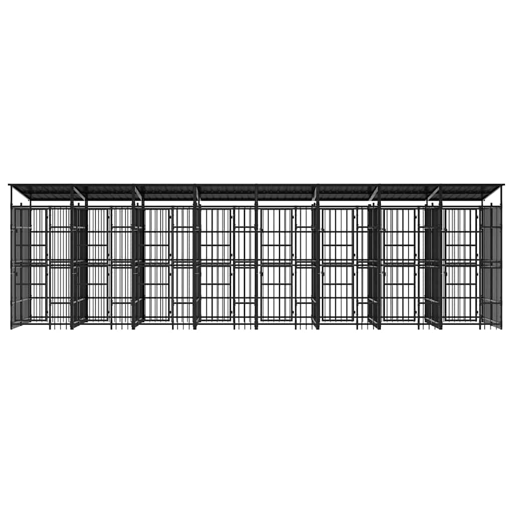 Κλουβί Σκύλου Εξωτερικού Χώρου με Οροφή 14,75 μ² από Ατσάλι - PAKOBAZAAR