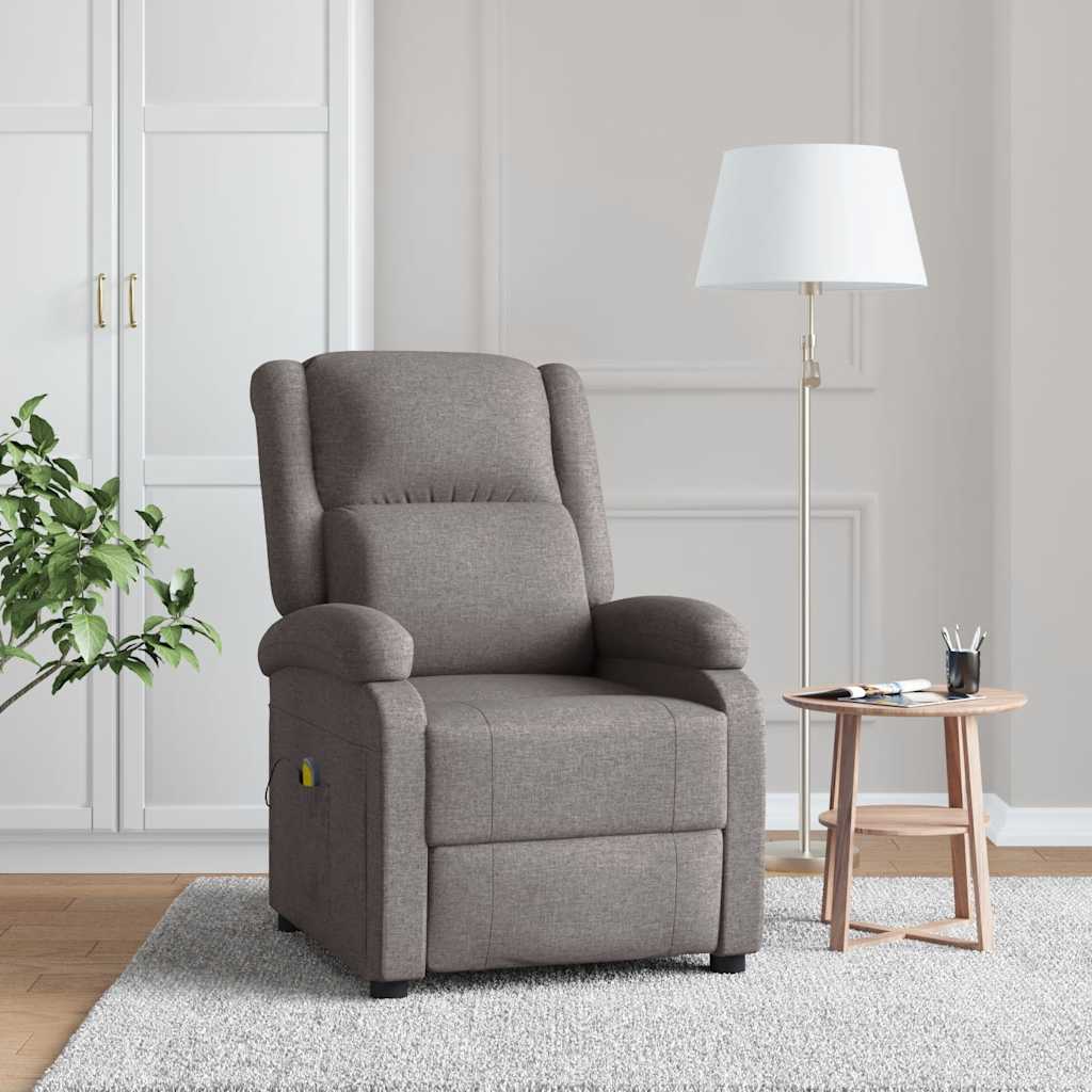 Πολυθρόνα Μπερζέρα Μασάζ Taupe Υφασμάτινη - Pakobazaar