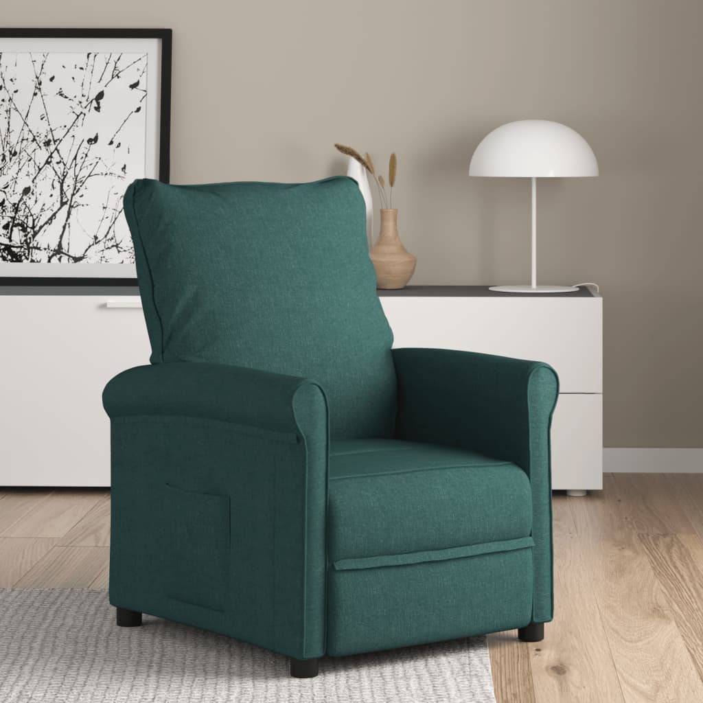 Πολυθρόνα Ανακλινόμενη Σκούρο Πράσινο Υφασμάτινη