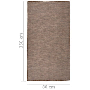 Χαλί Εξωτερικού Χώρου με Επίπεδη Ύφανση Καφέ 80 x 150 εκ. - Pakobazaar