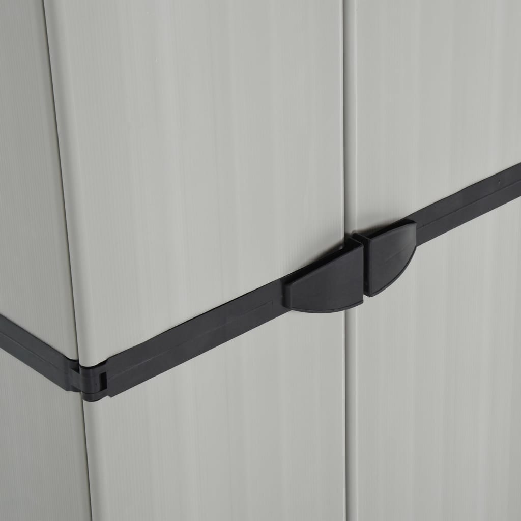 Ντουλάπι Αποθήκευσης Κήπου με 3 Ράφια Γκρι/Μαύρο 68x40x168 εκ. - Pakobazaar