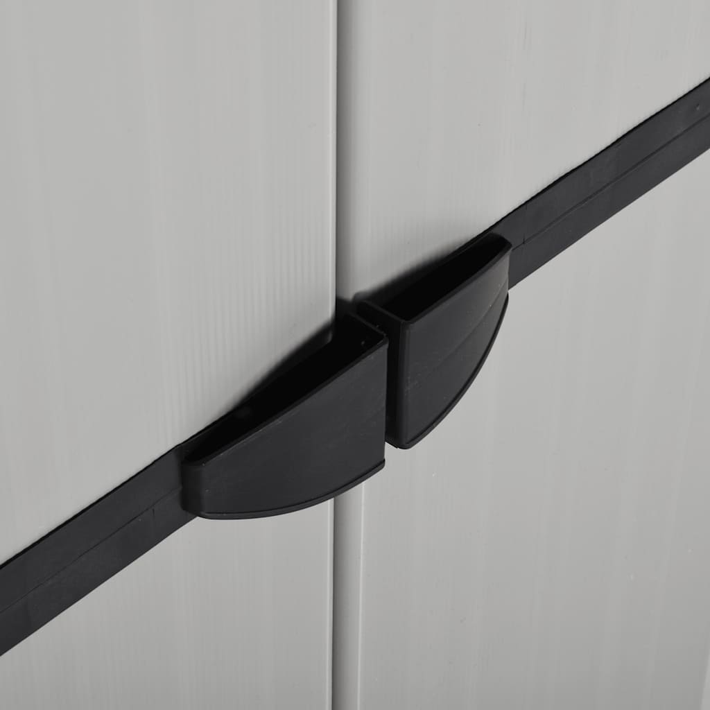 Ντουλάπι Αποθήκευσης Κήπου με 3 Ράφια Γκρι/Μαύρο 68x40x168 εκ. - Pakobazaar