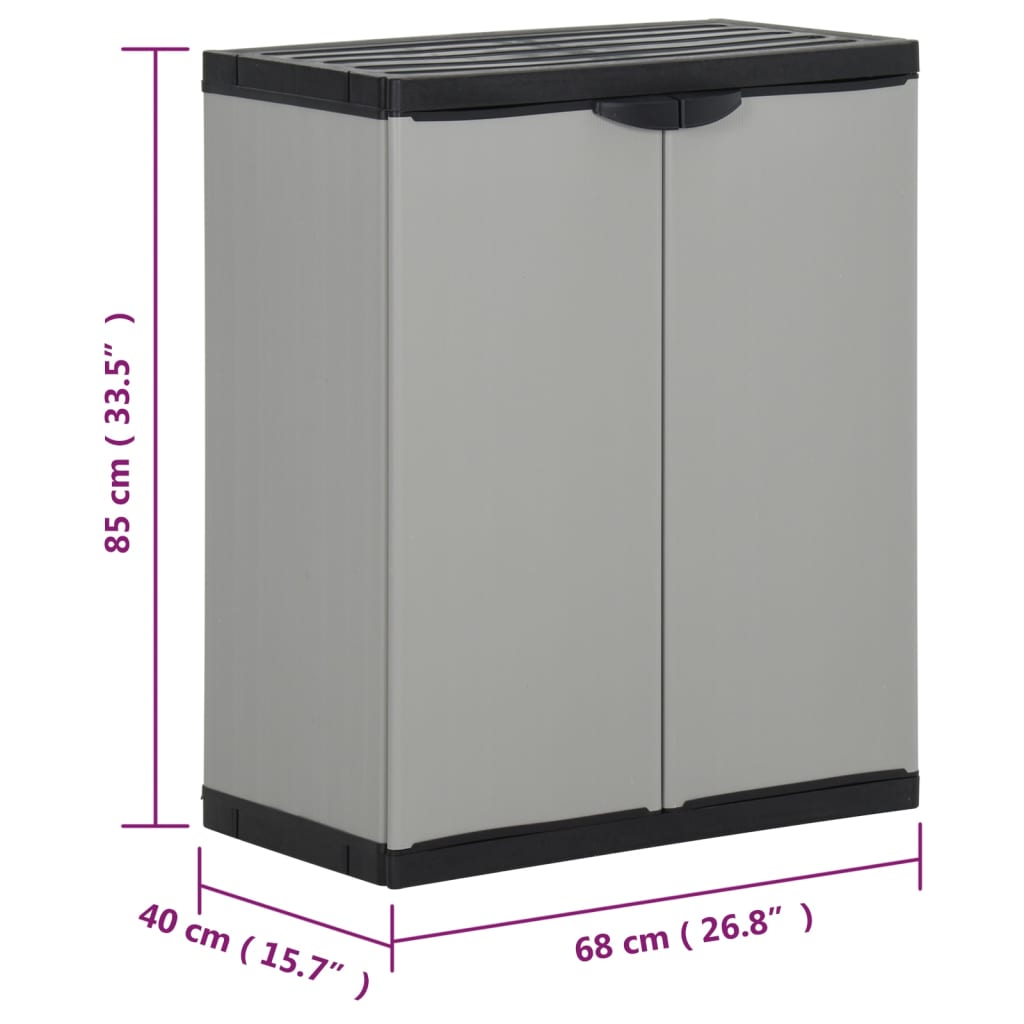 Κάδος Απορριμάτων Κήπου Γκρι/Μαύρο 68x40x85 εκ. Πολυπροπυλένιο - Pakobazaar