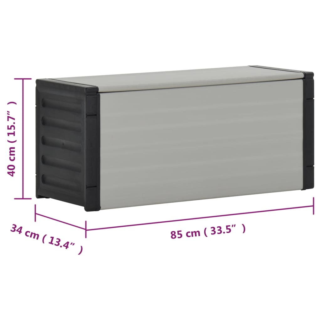 Κάδος Απορριμάτων Κήπου Γκρι 85 x 34 x 40 εκ.