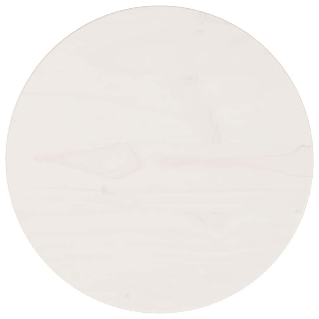 Επιφάνεια Τραπεζιού Λευκή Ø30 x 2,5 εκ. από Μασίφ Ξύλο Πεύκου