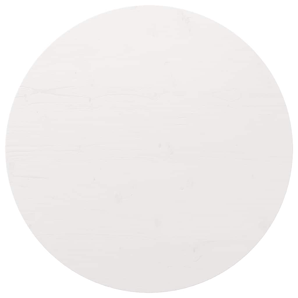 Επιφάνεια Τραπεζιού Λευκή Ø90 x 2,5 εκ. από Μασίφ Ξύλο Πεύκου