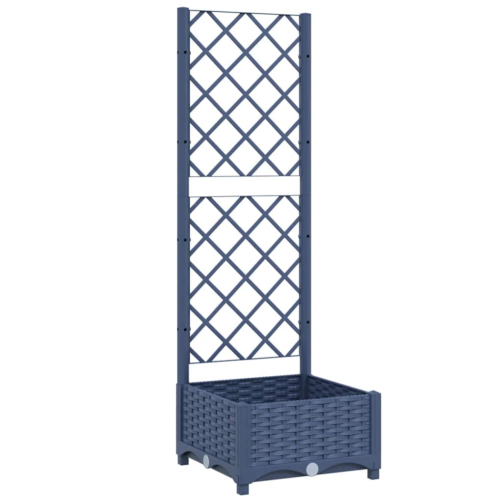Γλάστρα Κήπου με Πλέγμα Μπλε Γκρι 40x40x121,5 εκ. από Πολυπροπυλένιο