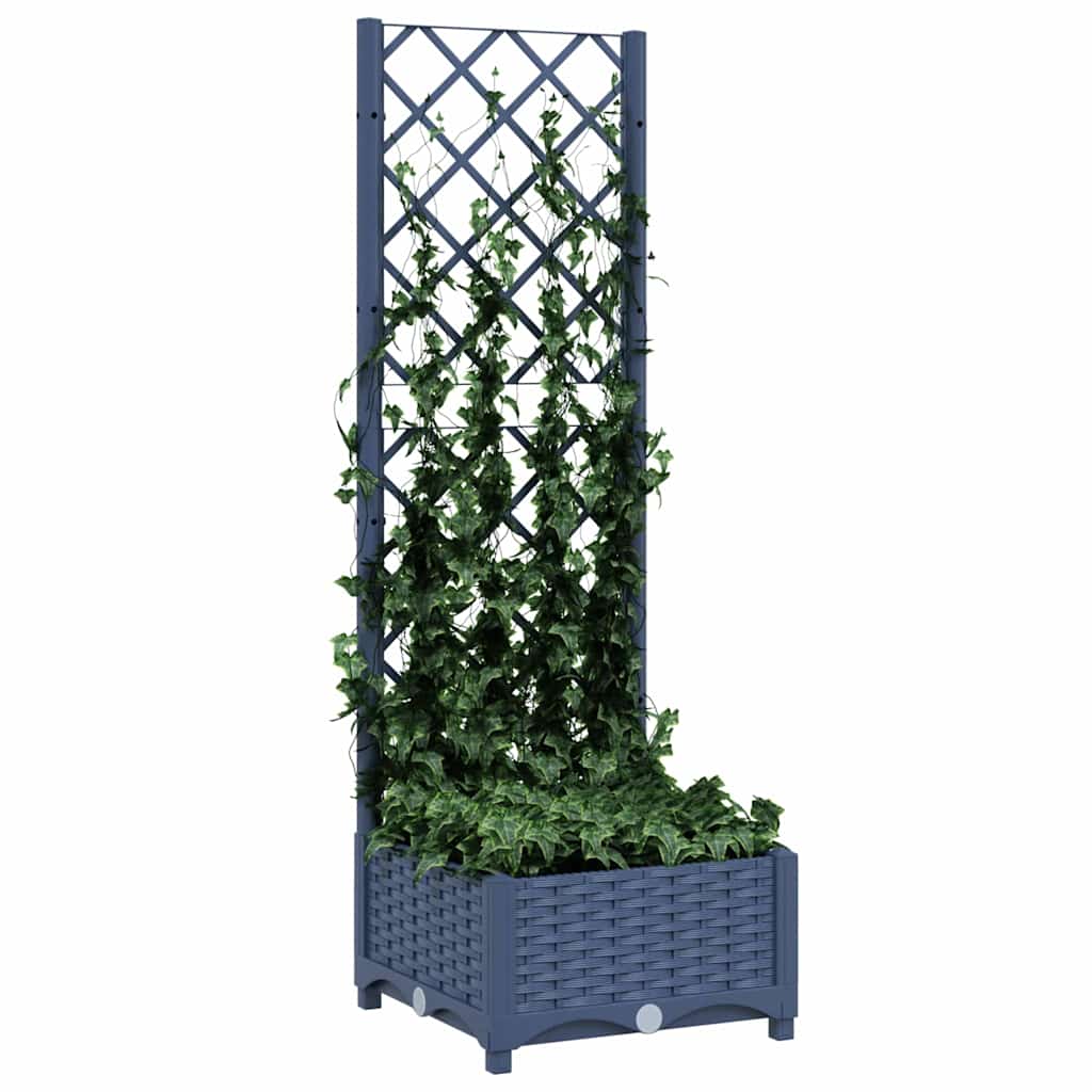 Γλάστρα Κήπου με Πλέγμα Μπλε Γκρι 40x40x121,5 εκ. από Πολυπροπυλένιο