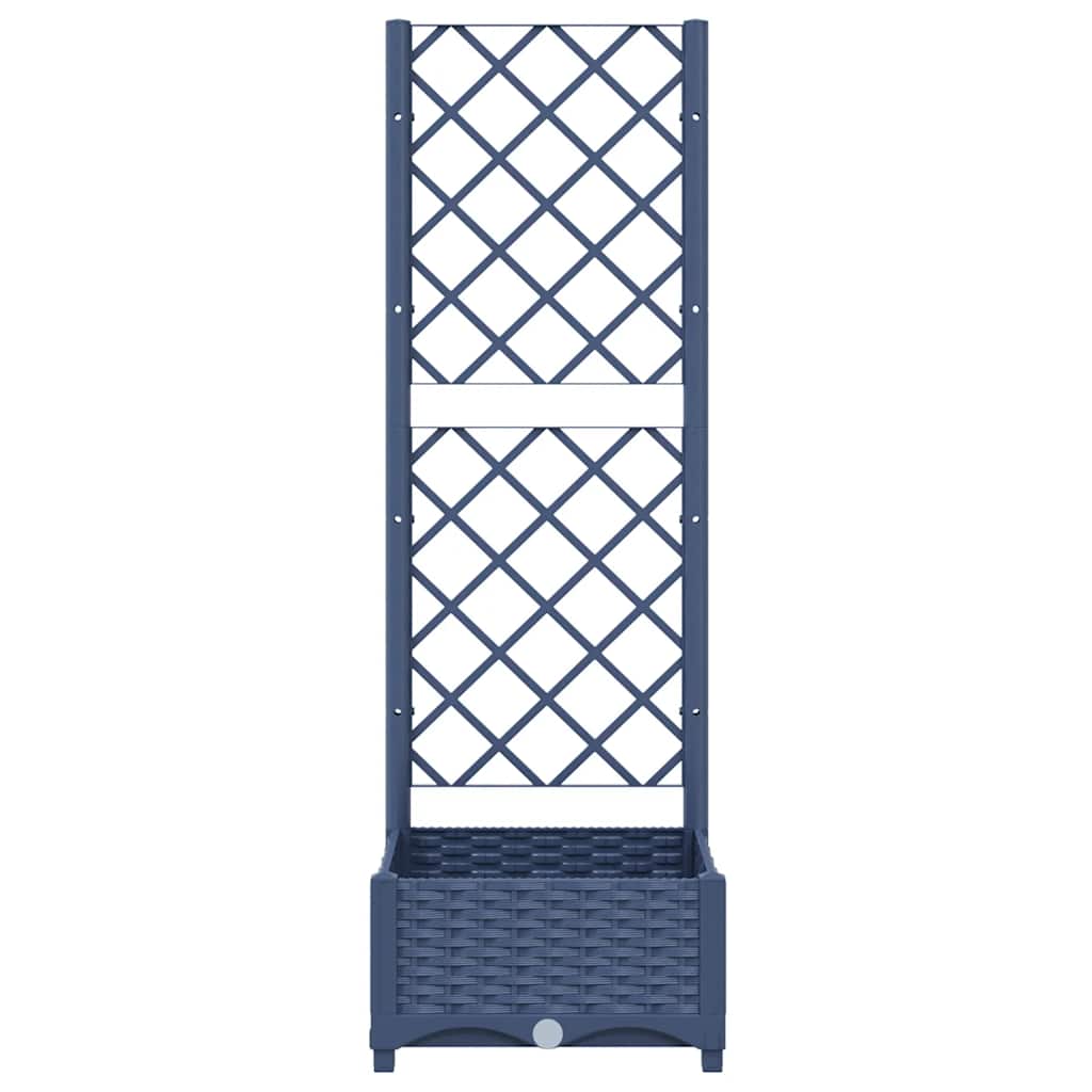 Γλάστρα Κήπου με Πλέγμα Μπλε Γκρι 40x40x121,5 εκ. από Πολυπροπυλένιο