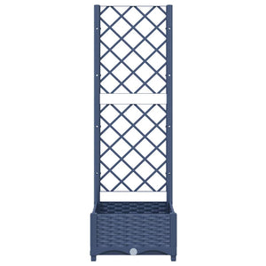 Γλάστρα Κήπου με Πλέγμα Μπλε Γκρι 40x40x121,5 εκ. από Πολυπροπυλένιο