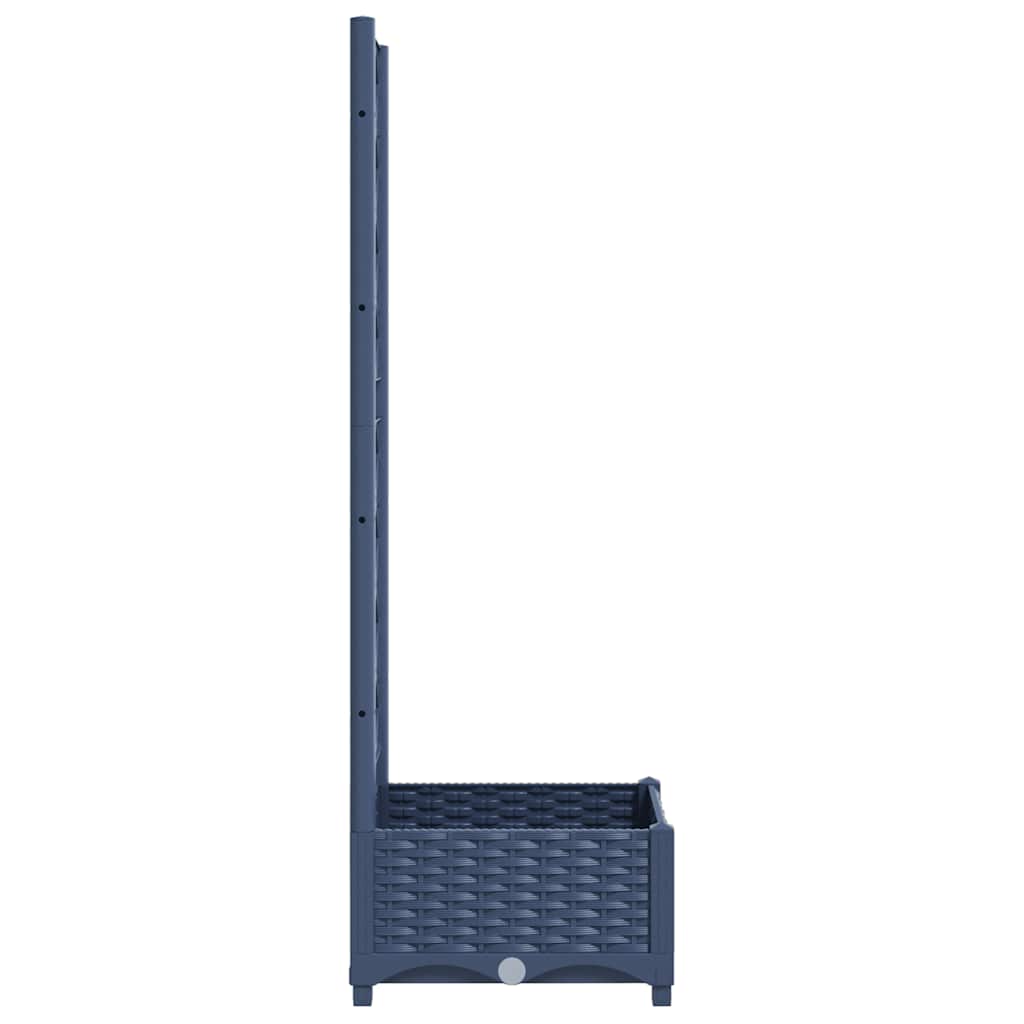 Γλάστρα Κήπου με Πλέγμα Μπλε Γκρι 40x40x121,5 εκ. από Πολυπροπυλένιο