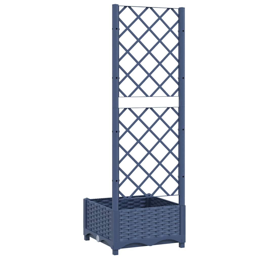 Γλάστρα Κήπου με Πλέγμα Μπλε Γκρι 40x40x121,5 εκ. από Πολυπροπυλένιο