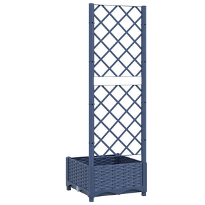 Γλάστρα Κήπου με Πλέγμα Μπλε Γκρι 40x40x121,5 εκ. από Πολυπροπυλένιο