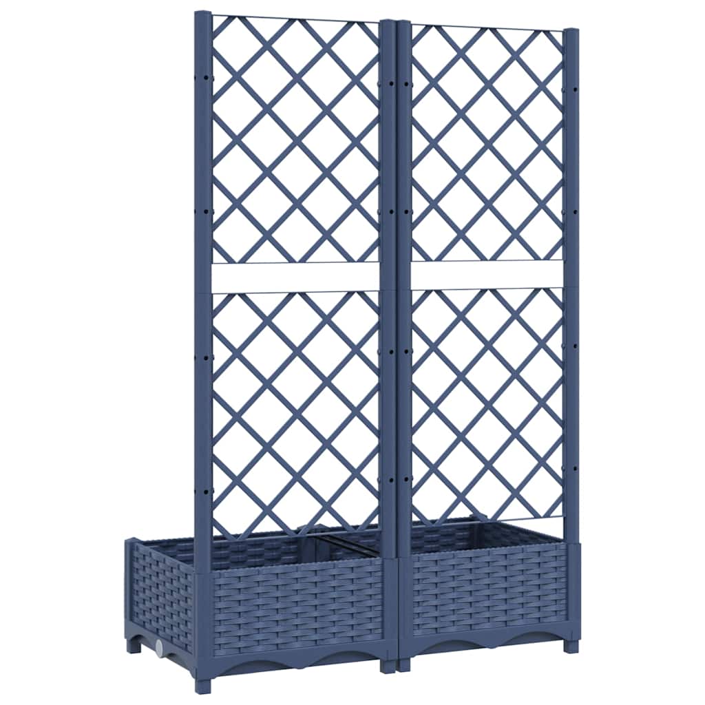 Γλάστρα Κήπου με Πλέγμα Μπλε Γκρι 80x40x121,5 εκ. από Πολυπροπυλένιο