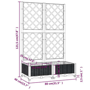 Γλάστρα Κήπου με Πλέγμα Μπλε Γκρι 80x40x121,5 εκ. από Πολυπροπυλένιο