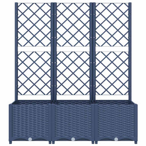 Ζαρντινιέρα Κήπου με Καφασωτό Μπλε Γκρι 120x40x136 εκ. από PP