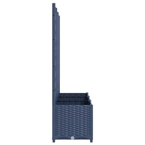 Ζαρντινιέρα Κήπου με Καφασωτό Μπλε Γκρι 120x40x136 εκ. από PP