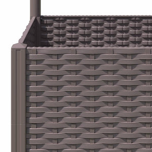 Ζαρντινιέρα Κήπου με Καφασωτό Καφέ 40 x 40 x 136 εκ. από PP