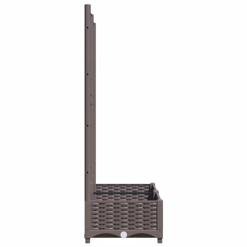Ζαρντινιέρα Κήπου με Καφασωτό Καφέ 80 x 40 x 121,5 εκ. από PP