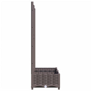 Ζαρντινιέρα Κήπου με Καφασωτό Καφέ 80 x 40 x 121,5 εκ. από PP