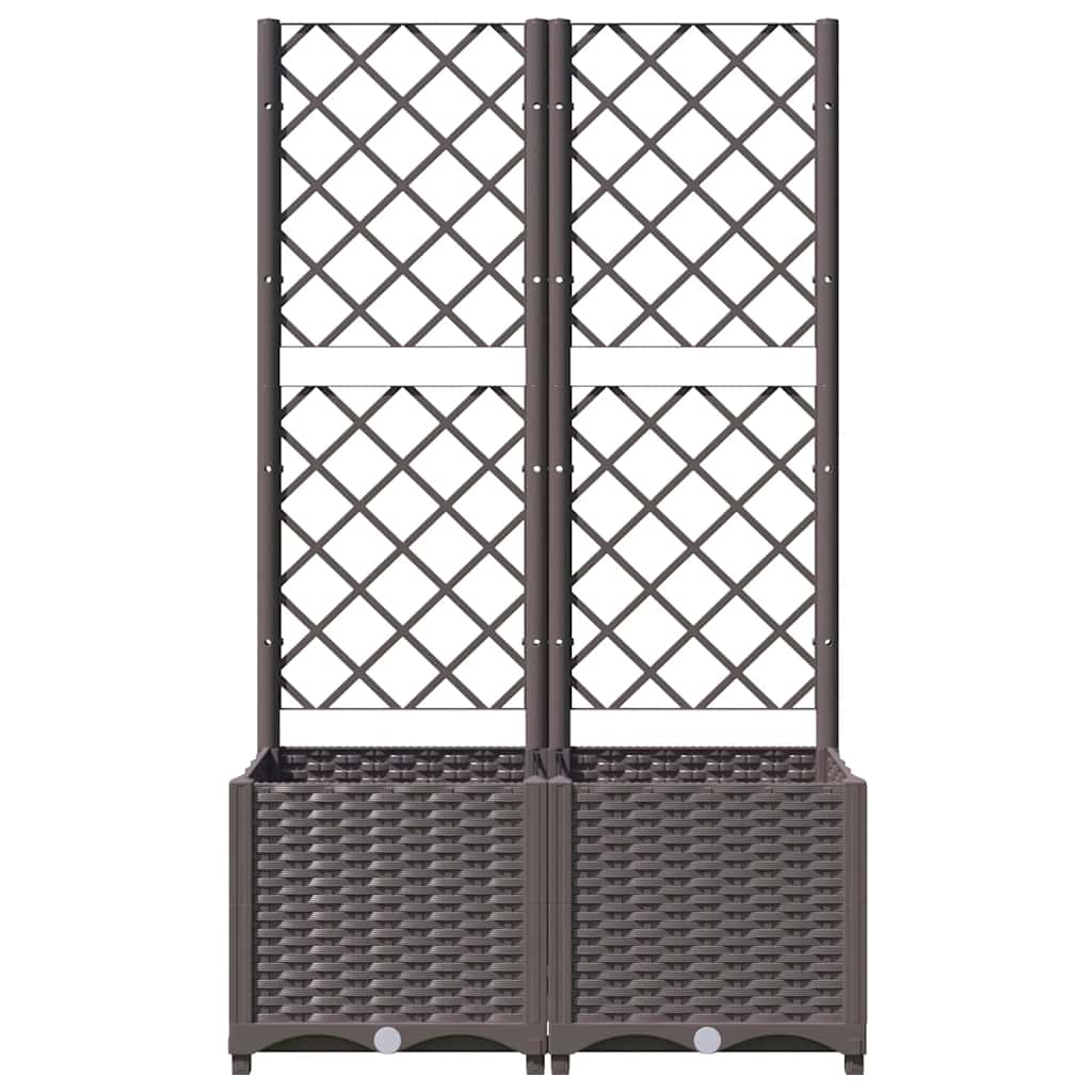 Ζαρντινιέρα Κήπου με Καφασωτό Καφέ 80 x 40 x 136 εκ. από PP