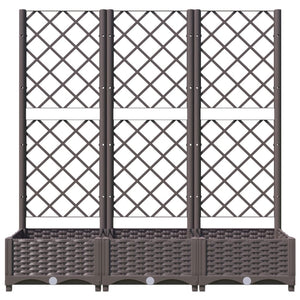 Γλάστρα Κήπου με Πλέγμα Καφέ 120x40x121,5 εκ. από Πολυπροπυλένιο