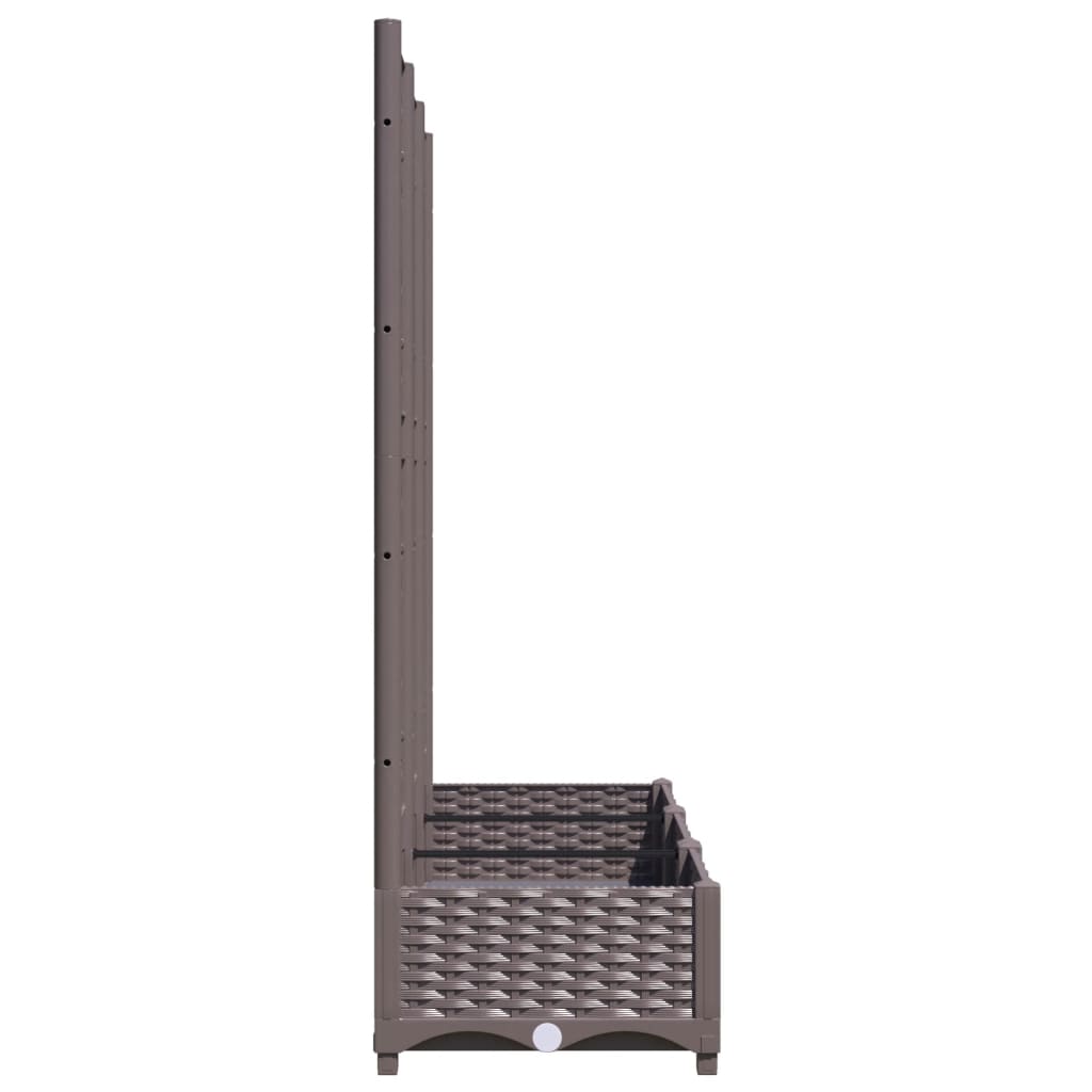 Γλάστρα Κήπου με Πλέγμα Καφέ 120x40x121,5 εκ. από Πολυπροπυλένιο