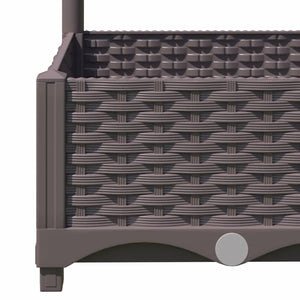 Γλάστρα Κήπου με Πλέγμα Καφέ 120x40x121,5 εκ. από Πολυπροπυλένιο