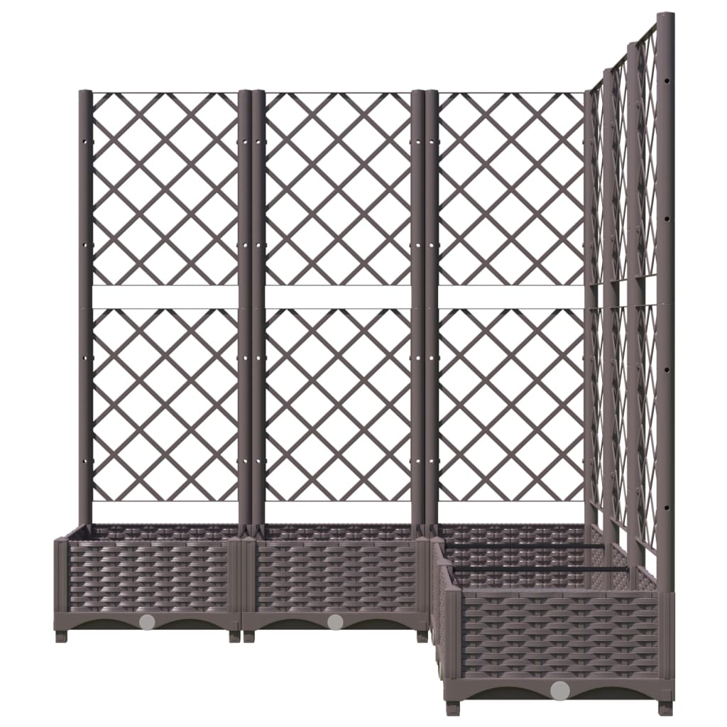 Ζαρντινιέρα Κήπου με Καφασωτό Καφέ 120x120x121,5 εκ. από PP