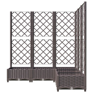 Ζαρντινιέρα Κήπου με Καφασωτό Καφέ 120x120x121,5 εκ. από PP