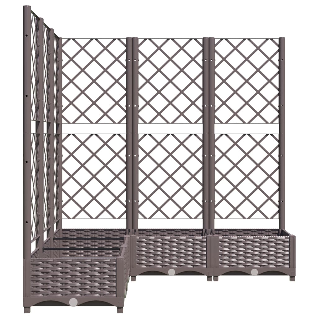 Ζαρντινιέρα Κήπου με Καφασωτό Καφέ 120x120x121,5 εκ. από PP