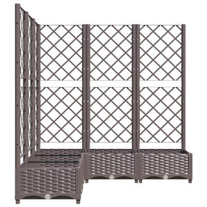 Ζαρντινιέρα Κήπου με Καφασωτό Καφέ 120x120x121,5 εκ. από PP
