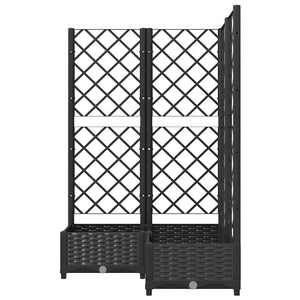 Ζαρντινιέρα Κήπου με Καφασωτό Μαύρο 80 x 80 x 121,5 εκ. από PP
